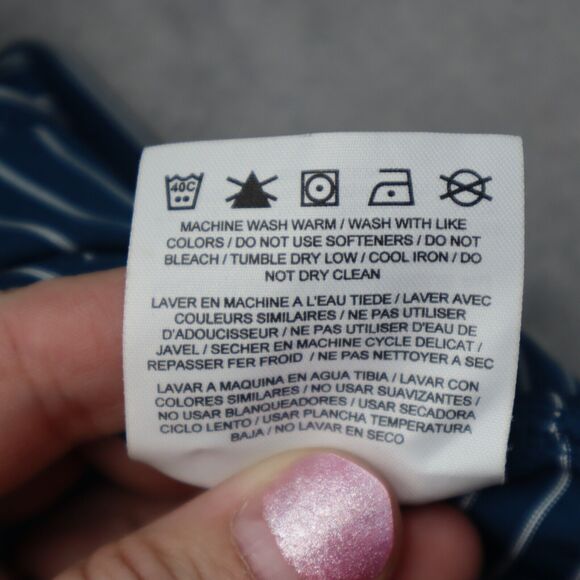 Nike Golf Polo Shirt Mens XL Blue Striped Stretch Lightweight Hike Fish - Picture 9 of 16